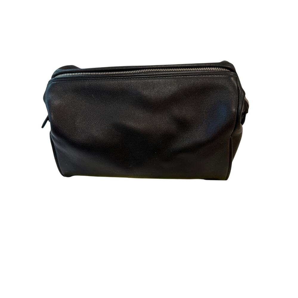 Coach black leather toiletry bag